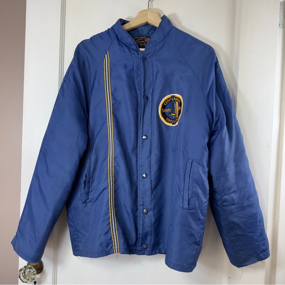 Vintage Canadian Made Jensen  60s 70s Nylon Button Down Jacket